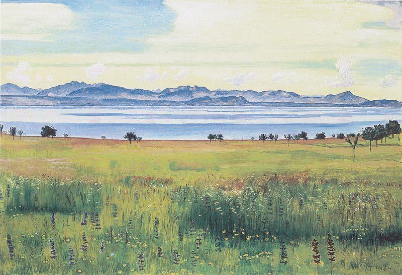 Ferdinand Hodler Der Genfersee von St Prex aus oil painting picture